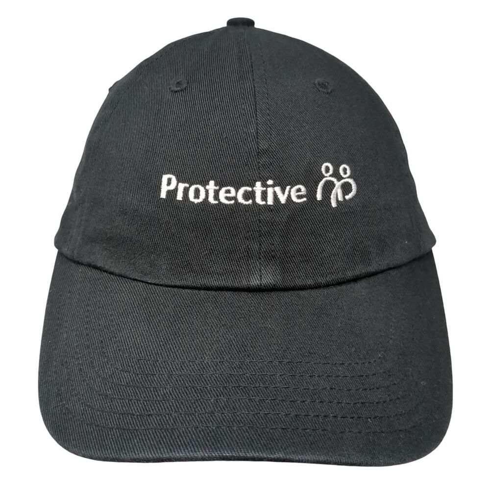 Protective Slideback Hat Solid Black One Size Emb… - image 1